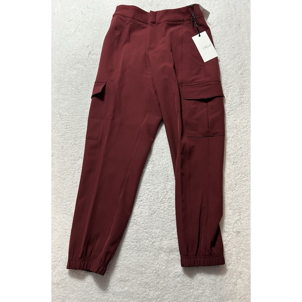 Calia Women's Deep Merlot Small High Rise Cargo Joggers (R2)